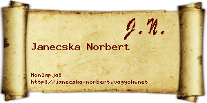 Janecska Norbert névjegykártya